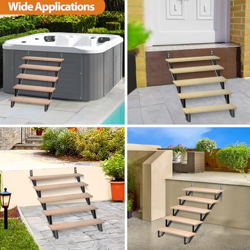 Snapklik.com : Steel Stair Step Riser-2 Pack, 5 Steps Stair Stringers ...