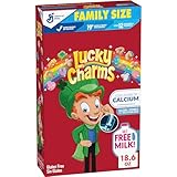 Lucky Charms Gluten Free Cereal with Marshmallows, Kids Breakfast Cereal, Made with Whole Grain, Family Size, 18.6 oz