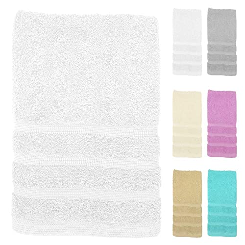 DH DHestia - Toallas de Baño Grandes 100% Algodón Cardado Calidad 500 gr Suaves (Sábana 100x150 cm, Blanco)