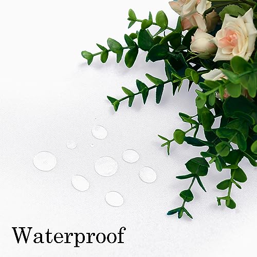 XWZO White Round Table Cloth 2 Pack - 60 Inch Waterproof Stain Resistant Polyester Tablecloth, Wipe Clean Spillproof Table Cover for Dining, Parties, Wedding and Buffet Table, Washable for Outdoor by XWZO - Image 4