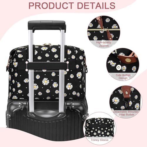 Image of Pritent Diaper Bag Tote - Diaper Baby Bags with Pacifier Case, Shoulder Straps, Stroller Clips, Waterproof Large Mommy Maternity Travel Baby Bag for Mom and Dad, Daisy, Medium