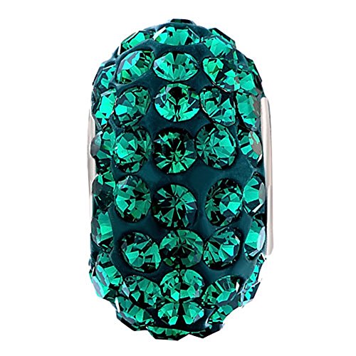 CharmSStory 925 Sterling Silver Green Simulated Birthstone Charms Synthetic Crystal Bead For Bracelets3