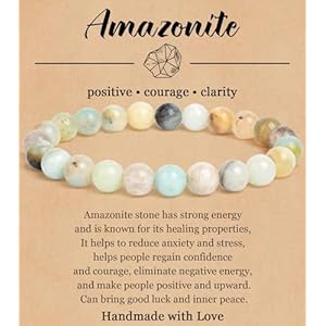 BOMAIL Natural Stone Bracelet for Women Men – 8MM Semi-Precious Gemstone Beaded Bracelet Healing Crystal Stretch Bracelet Yoga Bracelets Jewelry
