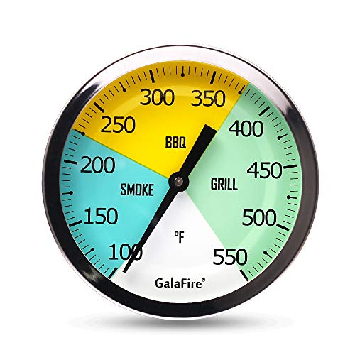 GALAFIRE 3 3/16 Inch Grill Thermometer for Smoker Wood Charcoal Pit, Large Face