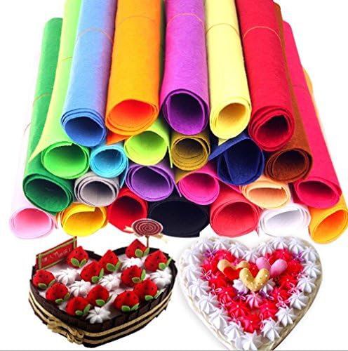 HONGCI 5Pcs Large Felt Fabric Sheets Pack - 50 * 40cm Nonwoven Acrylic DIY Craft Work Patchwork Sewing Material Assorted 5 Colours(White,Pink,Light Blue,Light Purple,Orange)