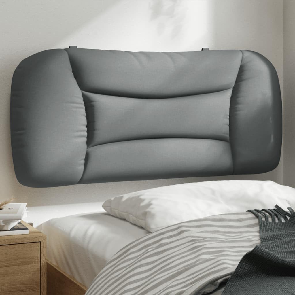 Coussin de tête de lit Hvar gris clair 90 cm en tissu rembourré avec rembourrage en fibre PP, montage mural pour chambre à coucher, dossier de soutien dorsal, housse lavable, accessoire