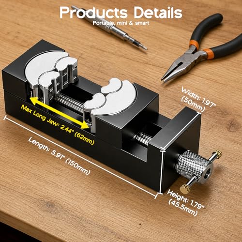 Smart Mini Fractal Vise, Heavy Duty Drill Press Vise Bench Vise Clamps, Portable Table Fractal Jaws, Fixed Tool for Woodworking, Handcraft Creations, Metal, Cutting Conduit, Drilling, Irregular Object by Generic - Image 4
