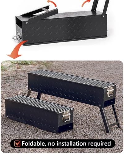 Portable Foldable Steel Charcoal Grill with Ventilated Design for 2-4 People - Ideal for Backyard and Camping Parties, 80cm (32in) Outdoor Cooking Stove