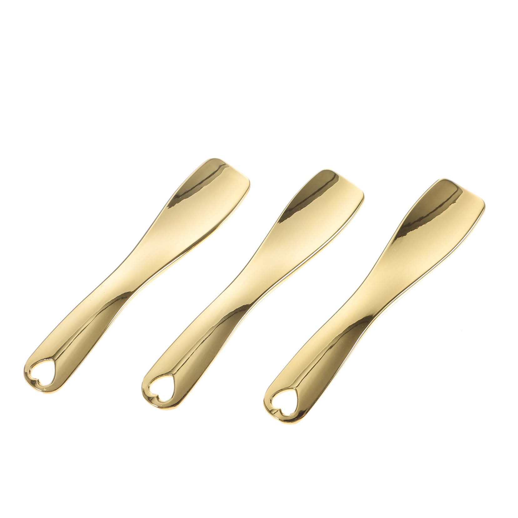 BIUDECO Tiny Spoons for Makeup Pcs Cream Scooper Eye Massage Tool Zinc Alloy Eye Spoon Gold Cosmetic Spatulas Beauty Tool for Fatigue Relief