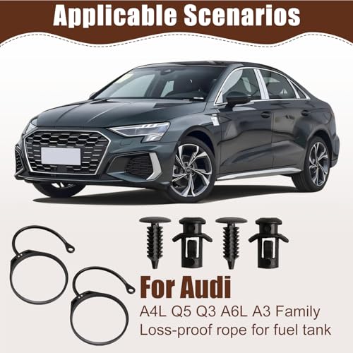 2 Stück Tankdeckel Halteband 180201556 für Audi Zubehör, Passend für Tankdeckel Audi A4 A6 Q5 A3 A8 Q7 C6 A2 A5, Ersatzteile wie Audi Radnabendeckel, Langlebig & Einfach zu Montieren