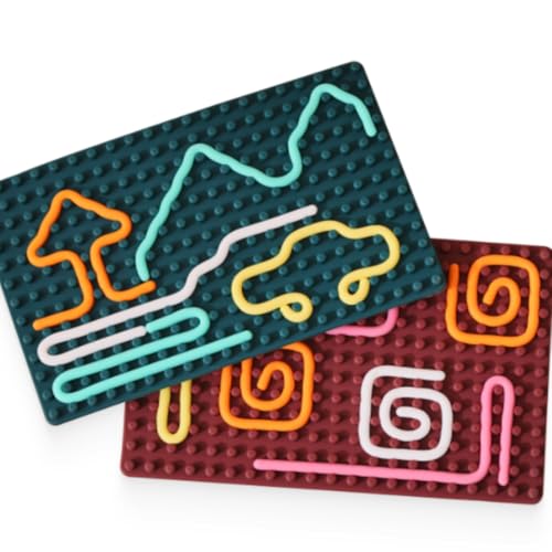 Image of Mashes Silicone Fidget Board Toy for Kids | Sensory Bend & Shape Puzzle Board with Flexible Silicone Sticks | Stress Relief, Montessori Learning, Fine Motor Skills Development | Premium Sensory Toy