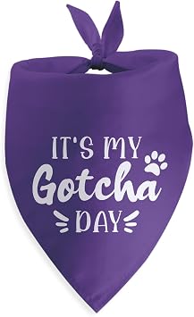 Its My Gotcha Day Dog Bandana Happy Gotcha Day Gifts for Large Medium Small Dogs Funny Birthday Dog Bandana Photo Prop Pet Scarf Accessories Christmas Puppy Gifts