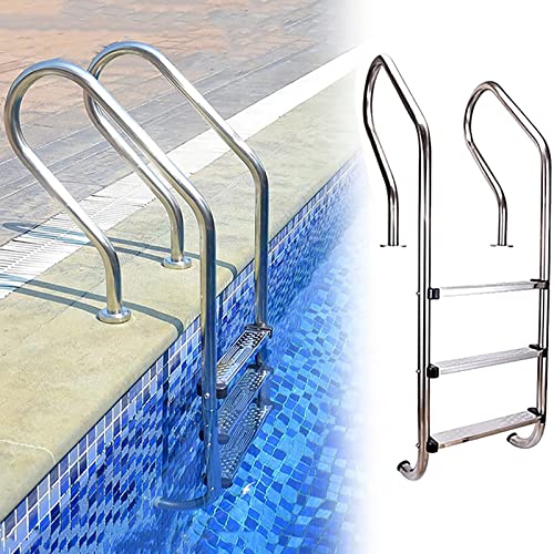 Escalera para piscina de acero inoxidable 3 peldaños miniatura 1