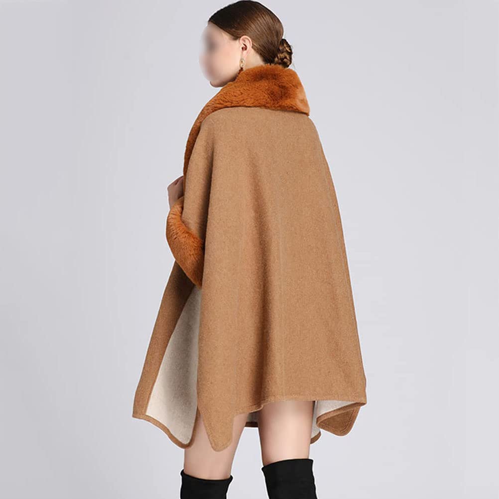 Onsoyours Scialle in Pelliccia Finto Donna Maglia Mantella Poncho Stola Scialle Cardigan per Festa Matrimonio Invernale Casuale Elegante Cappotto Taglia Unica