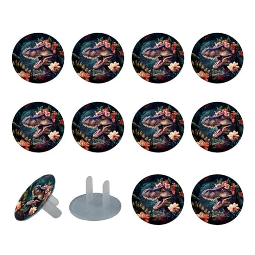 24 Pieces Dinosaur Outlet Covers Baby Child Proofing, Electrical Safety Socket Protection Caps, 2-Prong Power Wall Plate Safety Receptacle Plugs Covers