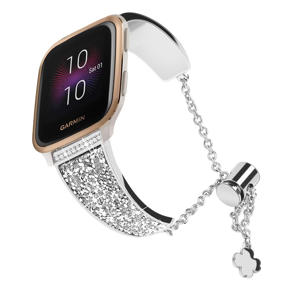 YOFUNTLE Garmin Venu Compatible Band - Women's Adjustable Bling Bracelet for Garmin Venu/Venu Sq Series