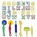 Kare and Kind Smart Dough Tools set of 32pcs with Dough tools and Capital Letters (Alphabet) – Assorted color (Capital letters)