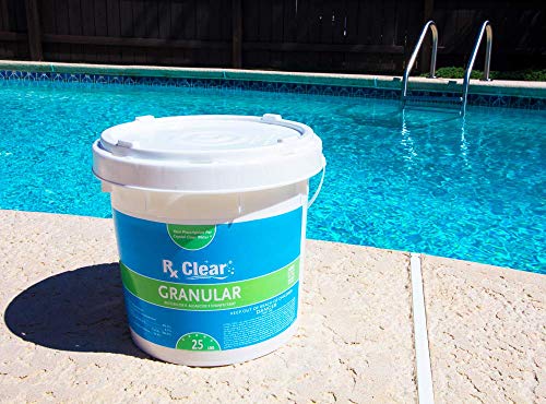 Rx Clear Stabilized Granular Chlorine | One 25-Pound Bucket | Use As Bactericide, Algaecide, And Disinfectant In Swimming Pools And Spas | Fast Dissolving And Uv Protected #TOP2
