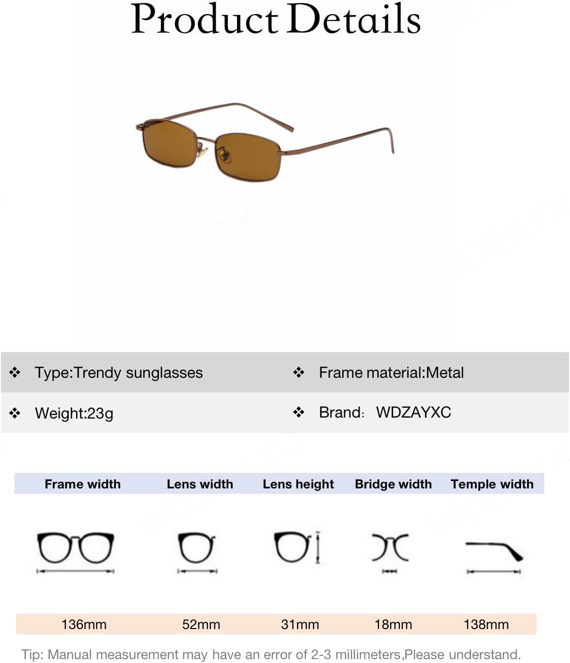 Classic Rectangular Sunglasses Retro Slim Metal Frame Glasses Vintage Rectangle Candy Color Sunglasses - Image 3