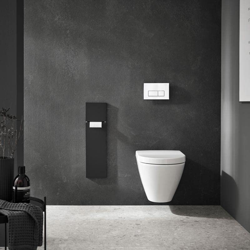 Armadietto Da Incasso Emco ASIS Plus Per Bagno – Porta Carta Igienica E Scopino, Push To Open, Larghezza 15,4 Cm, Cerniera Destra