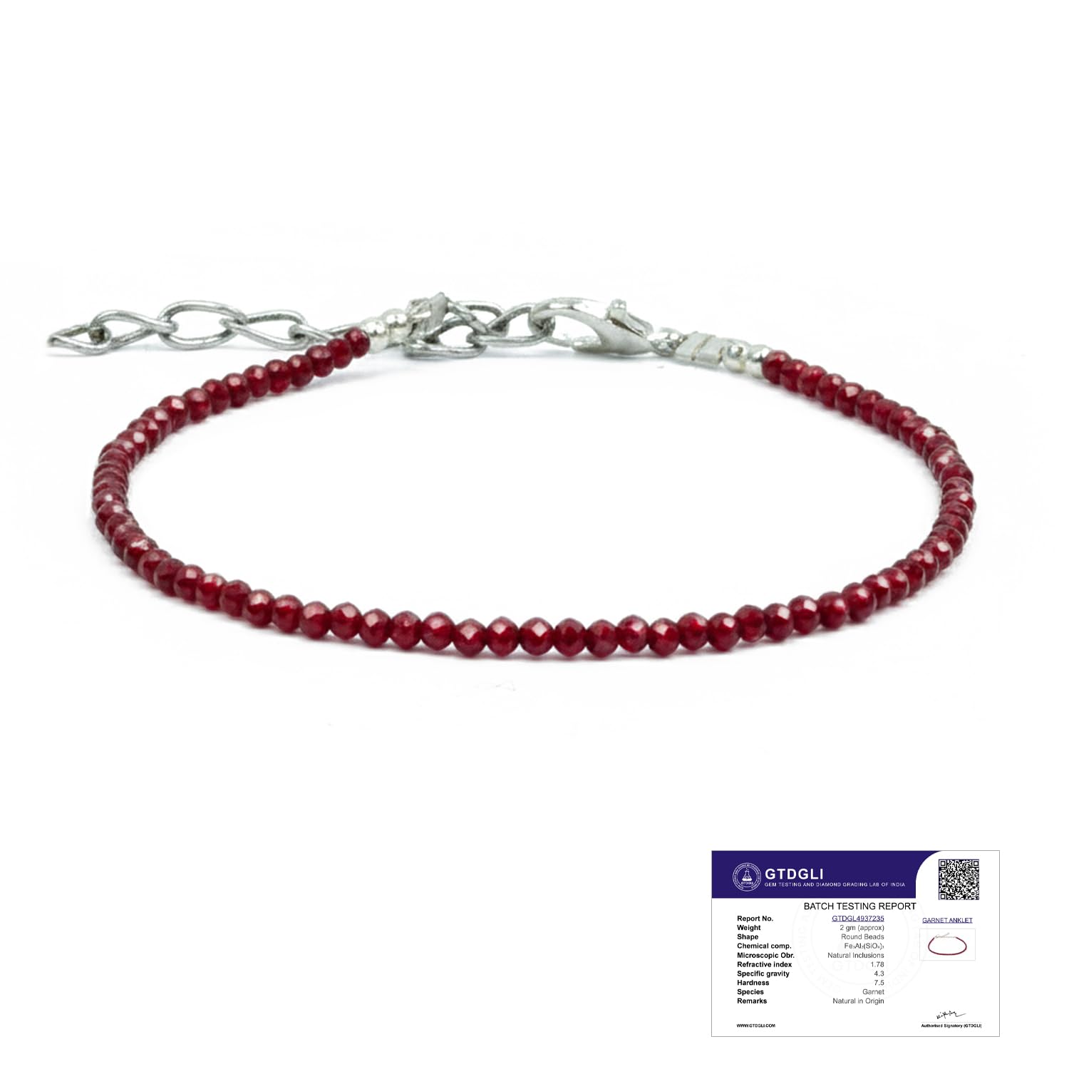 Garnet Anklet | Stone of Courage, Protection & Stability | Garnet Anklet for Women | Best Gift for Woman | Spiritual Jewellery for Women