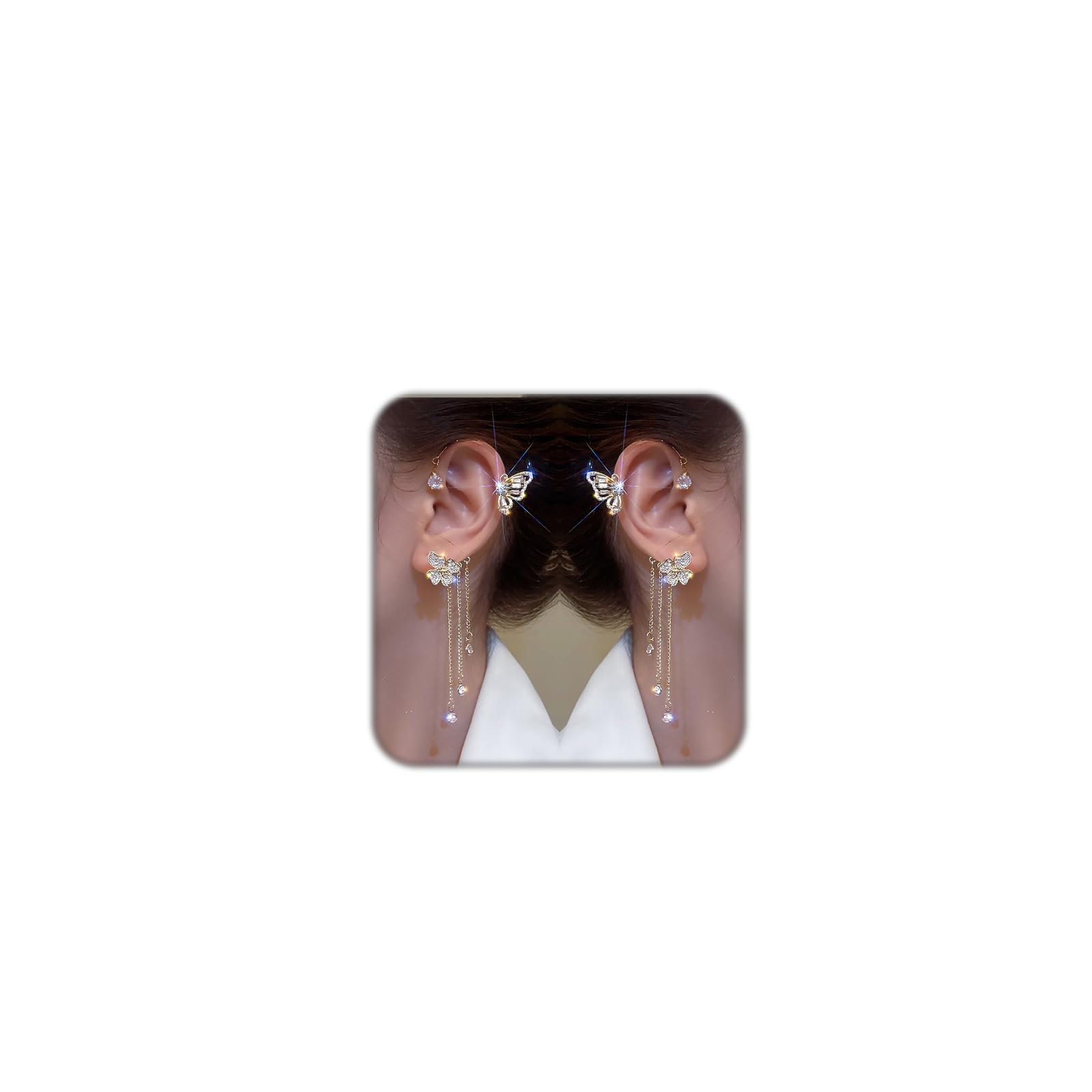 See full amazon price history chart for PUBBCIA 2PCS Butterfly Ear Cuff Earrings Gold Silver Butterfly Zircon Earring for Women No Piercing Butterfly Tassel Chain Rhinestone Dangle Earrings Bridal Wedding Climber Ear Wrap Prom Jewelry Gifts PUBBCIA 2PCS Butterfly Ear Cuff Earrings Gold Silver Butterfly Zircon Earring for Women No Piercing Butterfly Tassel Chain Rhinestone Dangle Earrings Bridal Wedding Climber Ear Wrap Prom Jewelry Gifts (B0D28CXV1J) Amazon Price History, Amazon Price Tracker