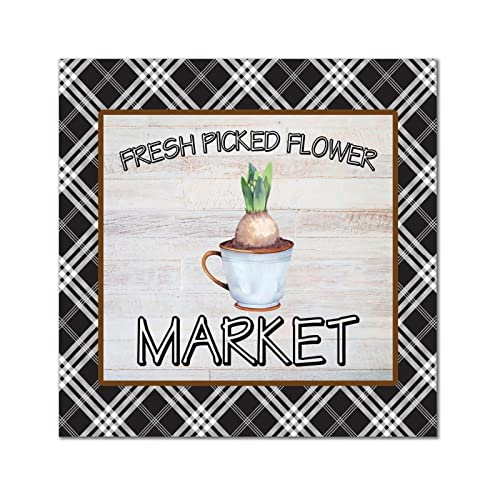 Plaque murale rétro en bois pour masquer un mur vide avec une touche florale 30cm