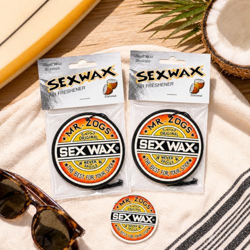 Image of SEX WAX Car Air Freshener | Hanging Long Lasting Scent Car Air Freshener for Auto and Home | Coconut, 2 Air Freshener