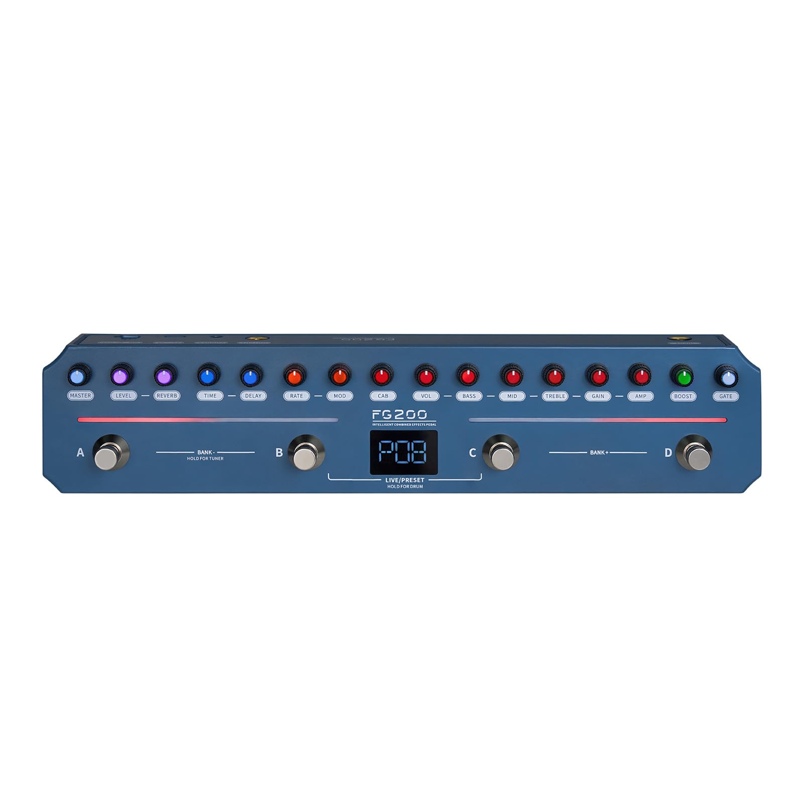 Pedaliera Multieffetti per Chitarra Elettrica con 52 Modelli AMP e 16 Simulazioni CAB - Strumento Completo per Musicisti con 7 Moduli Effetti e 40 Preset, Supporto APP e OTG