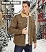 EKLENTSON Herren Winterjacke Militär Cargo Jacke Winter Fleecejacke Warme Freizeitjacke Winddichte Cargojacke mit Innentaschen, Khaki L