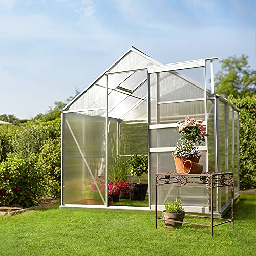 TecTake 800416 - Gewächshaus 190x185x195 cm, Stabile Rahmenkonstruktion aus eloxiertem Aluminium - Diverse Modelle (mit Fundament | Nr. 402472) – Bild 2