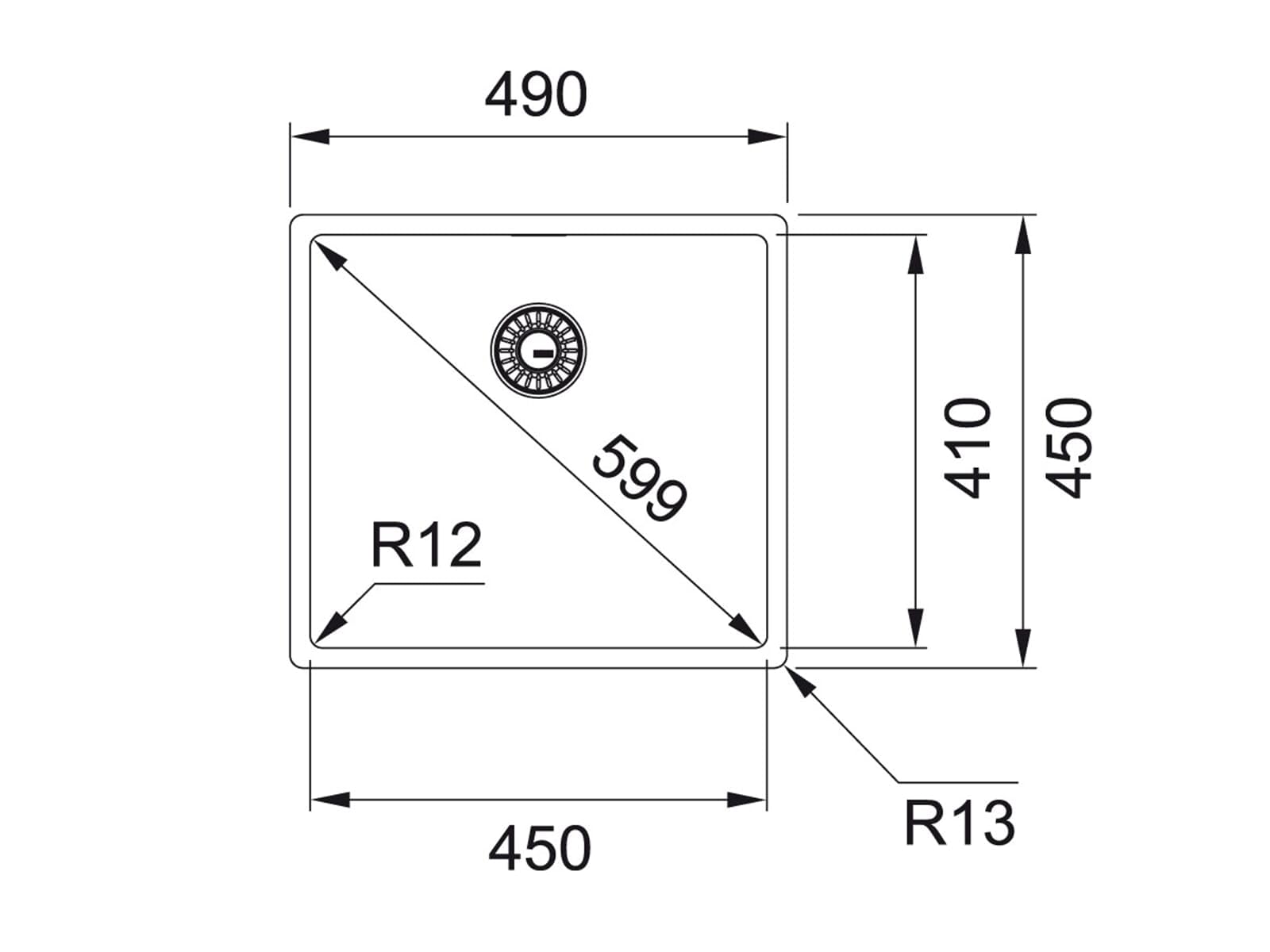 Franke Box BXX 110-45 - 122.0375.258 Edelstahlspüle glatt