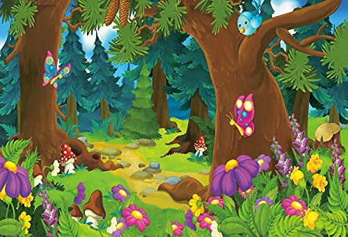 Renaiss 1.5x1m Fiaba Foresta Sfondo Cartoon Foresta Alberi Fiori Fungo Farfalla Uccello Fotografia Sfondo Per Bambini Festa Di Compleanno Decorazione Renaiss 1.5x1m Fiaba Foresta Sfondo Cartoon Foresta Alberi Fiori Fungo Farfalla Uccello Fotografia Sfondo Per Bambini Festa Di Compleanno Decorazione