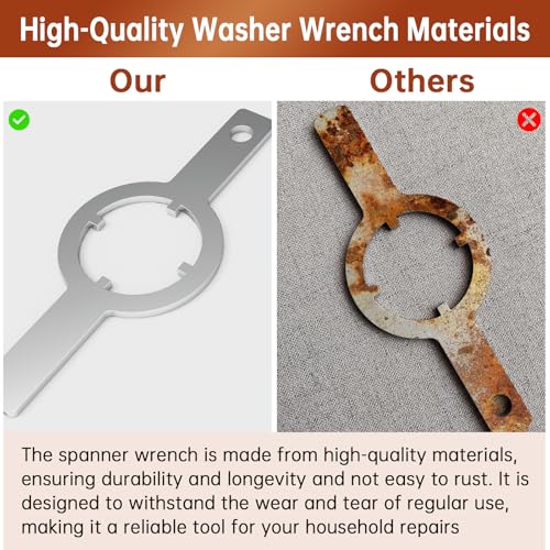 Image of Spanner Wrench for Kenmore /Whirlpool Washer HD Tub Nut - TB123A Compatible washing machine spanner wrench - Silver