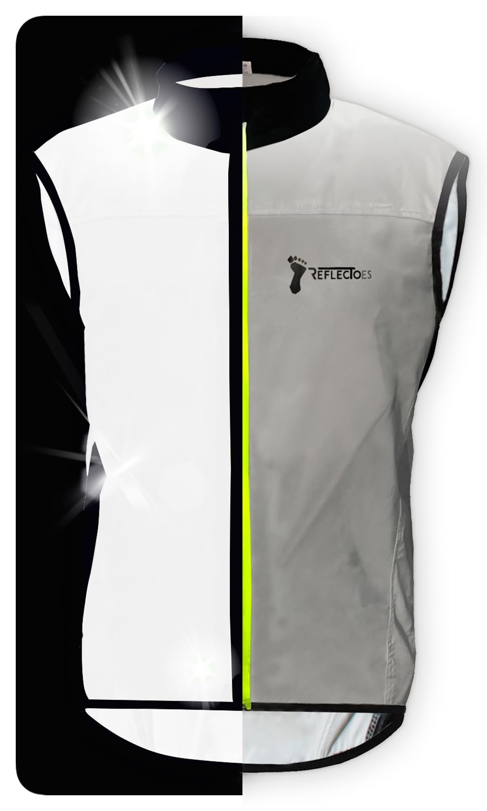 ReflecToes Reflective Running Vest, Hi Vis Cycling Vest, Motorcycle Gilet