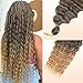 Starlovely 24 Inch Long Deep Wave Synthetic Crochet Hair T27 Ocean Crochet Hair Extensions 5 Packs Boho Box Braids Crochet Hair For Women Ocean Wave Hair