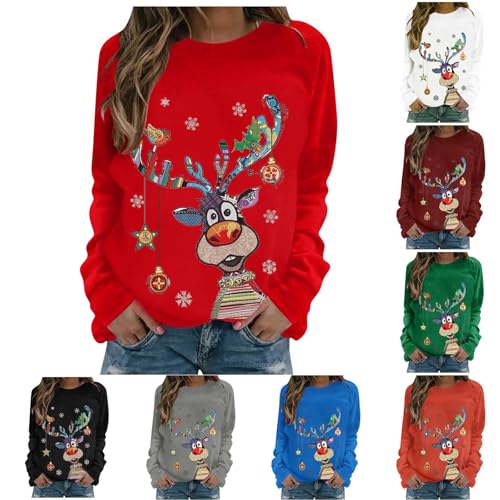 Generisch Weihnachtspullover Damen Lustige Oberteile Weihnachts...