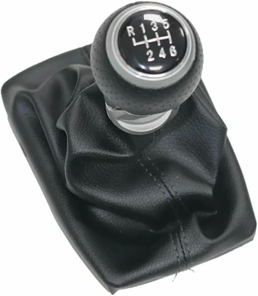 Gznbb 6 Speed Type 5 Car Manual Gear Shift Knob Boot Cover Gaiter Lever Shifter Handle Stick, For Audi A4 B6 B7 8E 2000-2008