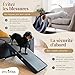 Dog ramp for Couch PRIORPET - Birchwood Foldable Dog ramp for Bed - Landing Platform Seamlessly Connects - Anti-Slip Grip - Pet Ramp for Small Dogs & Medium Dogs up to 170lbs - Navy Blue