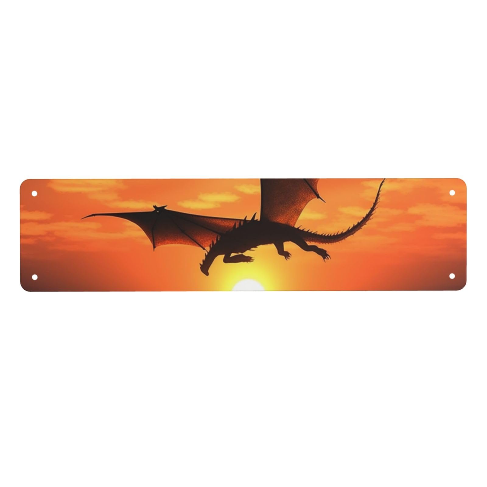 Vintage Metal Tin Signs Retro Garage Signs Stylish Wall Art Plaques for Home Decor Unique Poster 4x16 Inch Sea Sunset Flying Dragon Metal Sign Outdoor Wall Decorations Gifts
