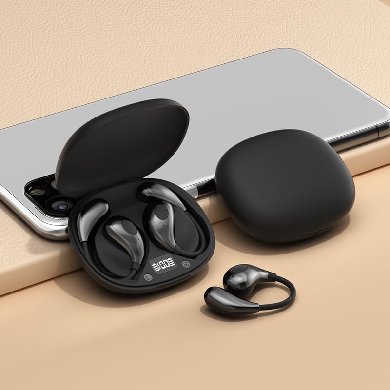 Image of OWS R300 TWS Earbuds, Gaming Earbuds with Open Wearable Stereo, 50 Hours Playtime, Bluetooth 5.4 + ENC Clarity, 13mm HD BASS Drivers, IPX6 Sweat-Proof,Built-in Mic