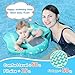 Mambobaby Float with Canopy and Tail New Upgraded Non-Inflatable Baby Pool Float Mambo Float Swim Trainer Solid Infant Swim Float Adjustable Pearl Foam Baby Swim Ring