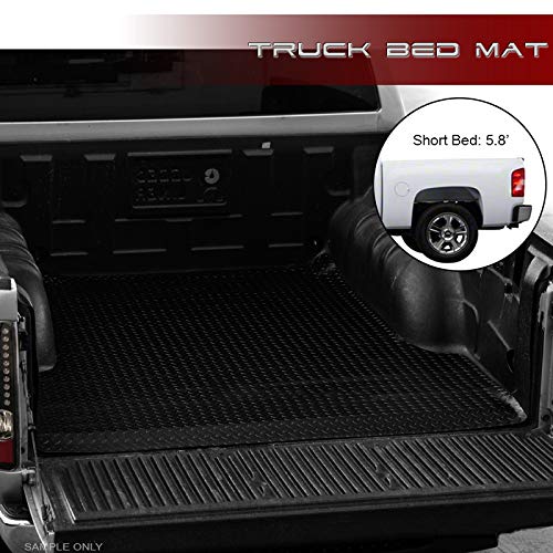 AutobotUSA Black Rubber Diamond Plate Truck Bed Trunk Floor Mat Carpet Compatible with 07+ Chevy Silverado 5.5/5.8' AutobotUSA Black Rubber Diamond Plate Truck Bed Trunk Floor Mat Carpet Compatible with 07+ Chevy Silverado 5.5/5.8'