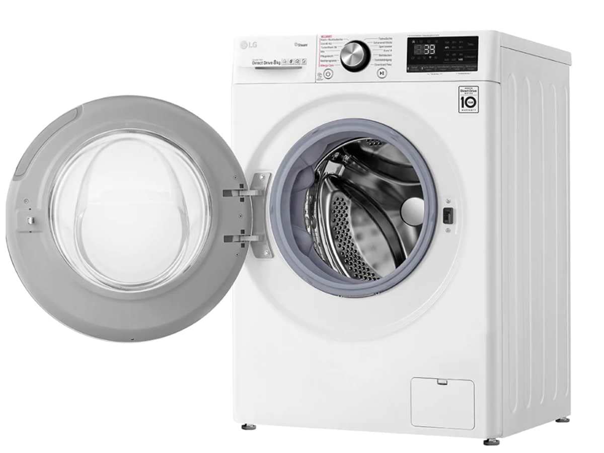 LG Electronics F4WV908P2E Waschmaschine mit AI DD | 8 kg | 1400 U/Min. | Steam | TurboWash 360° | ThinQ | Weiß