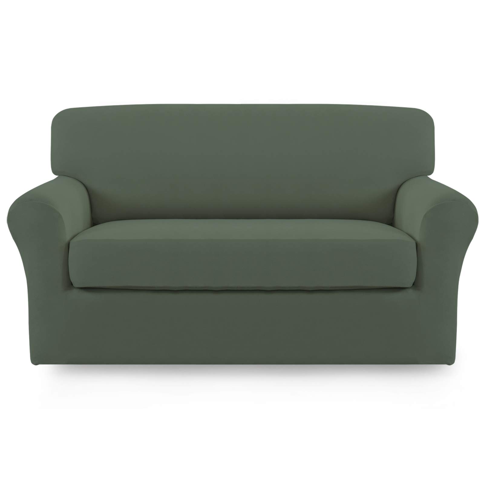 Easy-Going 2 Pieces Stretch Loveseat Couch Sofa Slipcover Washable