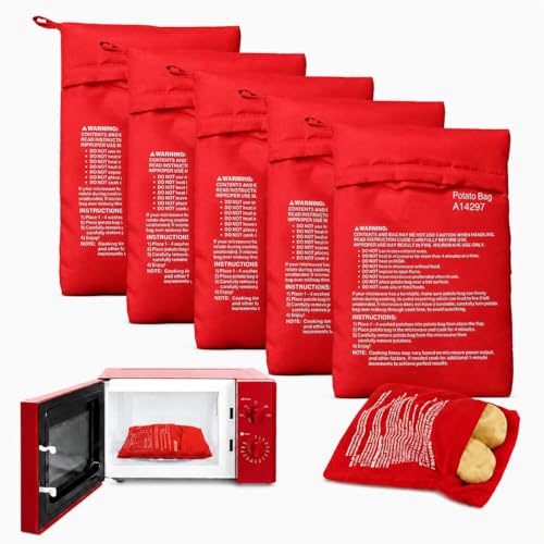5Pcs Sacco Cuoci Patate In Microonde,Sacchetto per Patate Microonde,Microonde Patata
