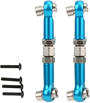 RC Steering Link Durable Upgrade Accessory for HPI RS4 Sport 3 1/10 RC Car, Aluminum Alloy Steering Rods for Precision Control Performance, 2 Connecting Rods for Blue