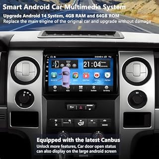 for Ford F150 Radio Upgrade 2009-2014: 9 Inch Touchscreen Car Stereo with Wireless CarPlay Android Auto - 4G+64G GPS Navigation Head Unit with Bluetooth WiFi