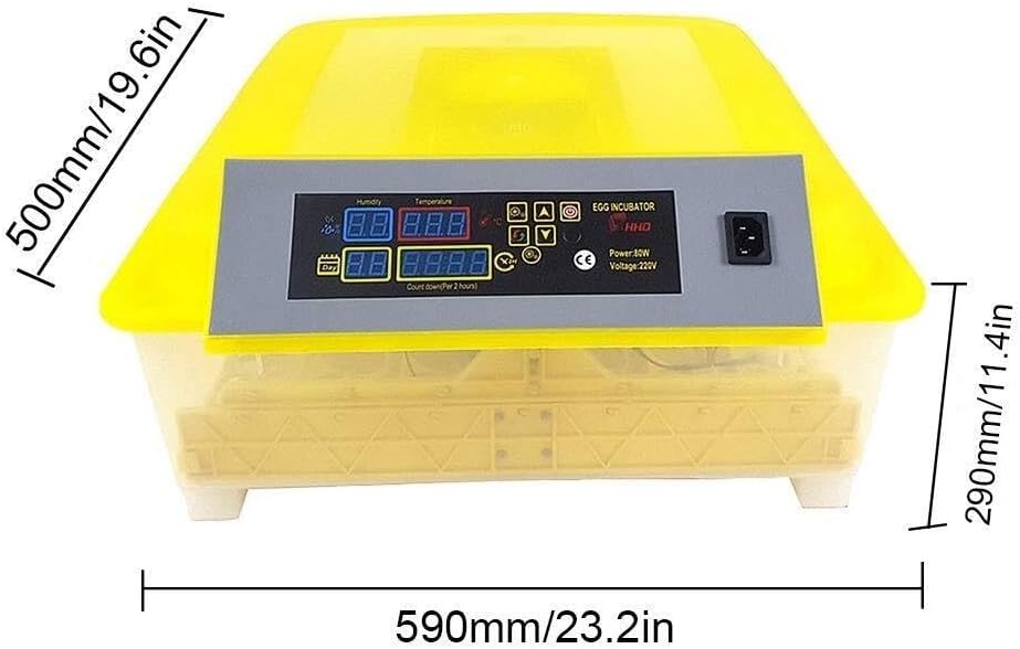 Automatic Digital Egg Incubator with Intelligent Temperature & Humidity Control, LED Display, Auto Turning for Chickens, Ducks, Geese, Pigeons, Quails Other Poultry