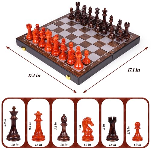 Juego de Ajedrez Profesional con Tablero Plegable de 17" miniatura 6